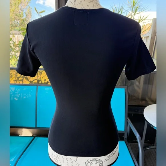 Versace Black Short-Sleeve Tee with White Medusa Logo Size Small - Picture 2 of 7